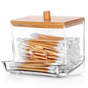 Suport pentru Betisoare cosmetice Bambus 9x7,3x9 cm