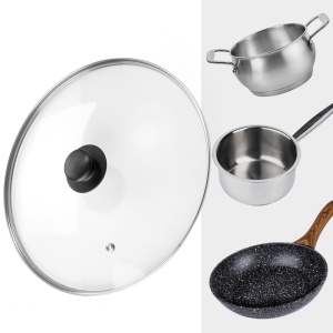 Capac din sticlă termorezistentă 30 cm cu rama din otel inox, până la +200°C