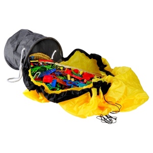 Coș de depozitare jucării cu covoraș de joacă 30x29 cm, impermeabil, Covor 130 cm diametru, Kids Line