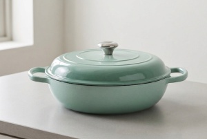 Cratita fontă emailată cu capac 30 cm (3.7 L) Verde Menta