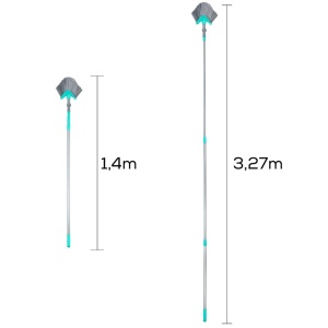 Mătură telescopică pentru praf și pânză de păianjen, perie triunghiulară 140-327 cm