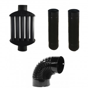 Pachet Recuperator 120 mm + 2xBurlane, + Cot Emailat NEGRU MAT 120mm