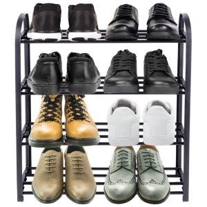 Suport pentru pantofi metalic negru cu 4 niveluri 49,5x18,5x56,5 cm, Black Line