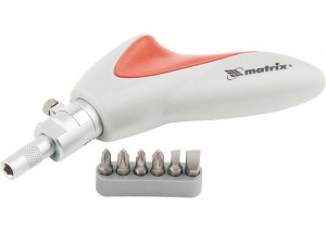 Surubelnita reversibila tip pistol, element de putere sub cheie, set biti, CrV, 6 buc// MTX