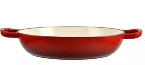 Cratita din fonta emailata rosie + capac 27cm×6 cm, Red Colection