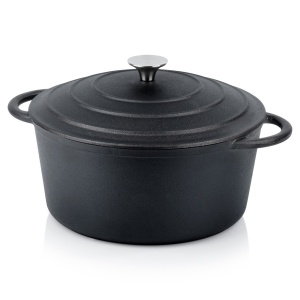 Oală din fontă natur cu capac  5 L, 26cm x 12cm, Cast Line