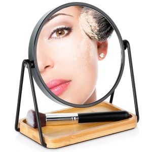 Oglindă cosmetica de machiaj cu două fețe, ZOOM 18,5x10,5x20 cm, Black Line