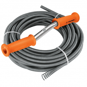Sarpe Gros desfundat  țevi, canalizare cu maner curbat, 15 m,13 mm diametru - Truper