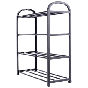 Suport pentru pantofi metalic negru cu 4 niveluri 49,5x18,5x56,5 cm, Black Line