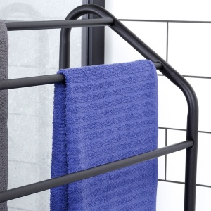 Suport pentru prosoape metalic negru 60 x 28 x 82,5 cm, Black Line