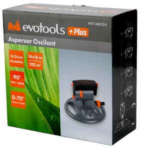 Aspersor Oscilant 2014 PLUS 3/4, D:14-18m, 255m2, 70grade, Evo Plus