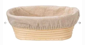 Coşuleţ din ratan cu panza pentru prepararea pâinii Oval, 35 * 14 * 7 cm