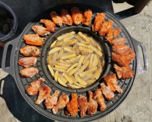 Disc Fonta 2 in 1 carne, mici si cartofi prajiti ( 50cm ) cu manere si picioare detasabile