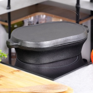 Tavă de copt din fontă cu capac 2 în 1, 28x16 cm, 1,2 l, CAST LINE 