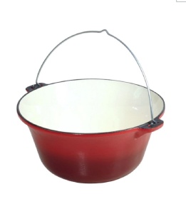 Ceaun Fonta Emailata Rosu 16L + Capac Inox Inclus - Img 2