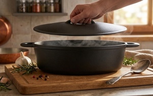 Cratita Fonta cu Capac 30cm, 4L, Cast Line