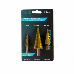  Set 3 freze/burghie in trepte HSS+Ti 4-12,4-20,4-32mm