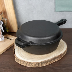 Set Tigaie, Cratita/Oala din fonta, cu maner si capac, 2 in 1,3.5l, Ø26.5cm,Cast Line