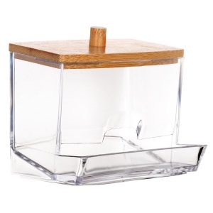 Suport pentru Betisoare cosmetice Bambus 9x7,3x9 cm