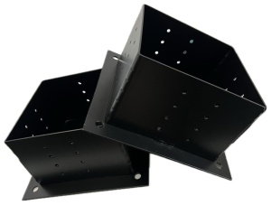 Camasuiala pentru stalp lemn, 100 x 100 x 100, Baza pentru stalp lemn Negru Mat
