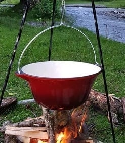 Ceaun din fontă emailată 22 litri Roșu, 48cm, iCook