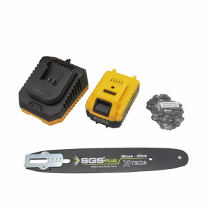 Drujba electrica (fierastrau) cu lant SGS X-TECH Brushless, 20V, 4.0Ah Li-ion, 25.4 cm, rezervor 60 ml, 8 m/s 
