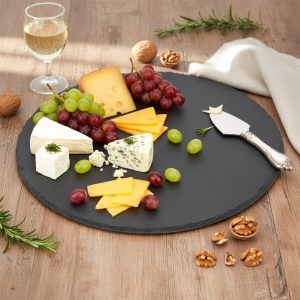 Platou rotund din Ardezie piatră naturală – 30 cm, Gama Lux