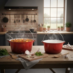 Set 2 Ceaune Fonta Emailata 5L, 11L, iCook