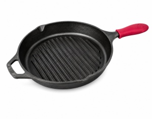 Tigaie Grill din Fontă Naturală Masivă – 26 × 26 cm + Protectie Silicon cadou, Cast Line