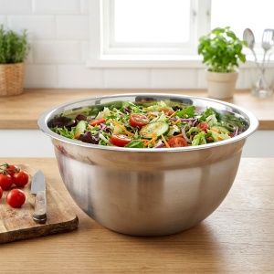 Bol de bucătărie din oțel INOX pentru salate, aluat etc 32 cm, 7,5 l