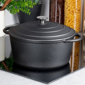 Oală din fontă natur cu capac 5 L, 26cm x 12cm, Cast Line