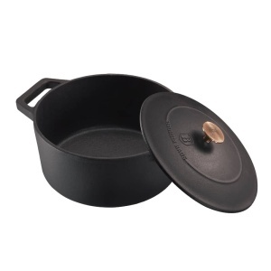 Oala fonta emailata Negru-Mat 2.75L, 20cm Black Rose Collection Berlinger Haus