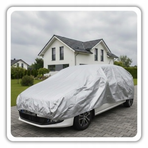 Prelată groasă și impermeabilă 8x10 m (120 g/m²) – protecție uv și ranforsări metalice (gri/argintiu/verde), HAGE