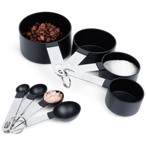 Set 8 măsuri de bucătărie – căni și linguri gradate, pentru făină, zahăr, condimente, ulei, lichide și alte ingrediente