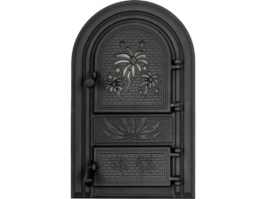 Ușă din fontă cu geam TIP SEMINEU SEMI-ROTUND 550 X 345 Firework, MODEL 2026