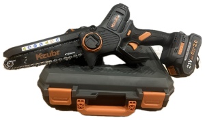 Mini-Drujba cu 2 Acumulatori, Brushless,Led Procentual 20Cm, 21v x 2Ac (2Ah/4AH)Ungere automata, Kzubr Pro