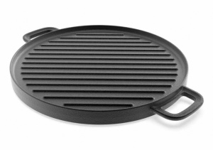 Plită grill/neteda fontă natur 2 fețe 30 cm cu perete, Cast Line