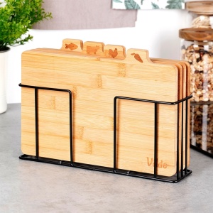 Set 4 Tocatoare din Bambus + Suport, 28cm x 20cm x 0.7cm, FSC Line