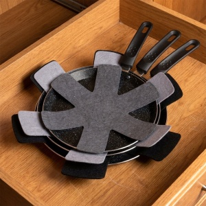 Set 6 separatoare de protecție pentru vasele de fonta 2x26cm 2x35cm 2x38cm, Fetru