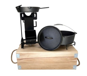 Set vase de fonta profesionale BBQ & Grill, 6 piese (Soba Racheta inclusa)