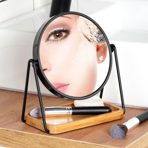 Oglindă cosmetica de machiaj cu două fețe, ZOOM 18,5x10,5x20 cm, Black Line