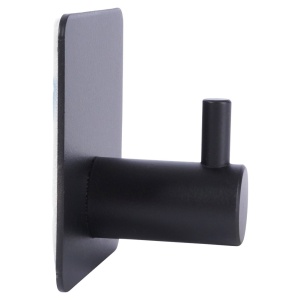 Set 4 Cârlige autoadezive din oțel inox, vopsit Negru Mat, Black Line