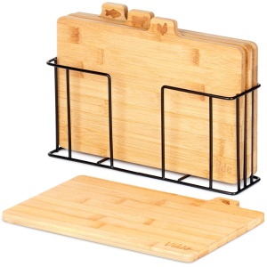 Set 4 Tocatoare din Bambus + Suport, 28cm x 20cm x 0.7cm, FSC Line