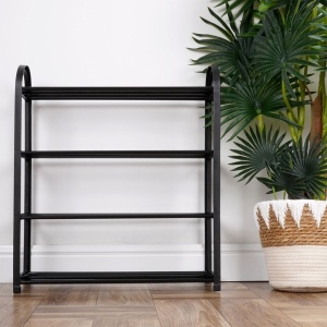 Suport pentru pantofi metalic negru cu 4 niveluri 49,5x18,5x56,5 cm, Black Line