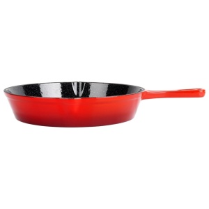 Tigaie Fonta Emailata 25 cm + Protectie Silicon, Red-Black Edition
