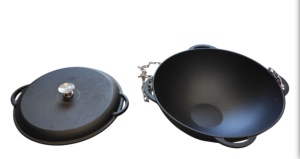 Wok din fonta, 3 in 1 cu capac tip tigaie, 32 cm, PH