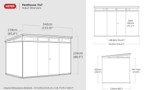 Casuta de gradina, Keter, Maro, 11x7, colectie Signature, usa dubla, ferestre, ventilatie, ranforsare metalica