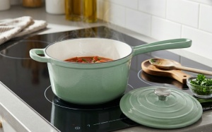 Set 2 Cratite din fonta emailata Verde Menta 3.7L + 2.1 L
