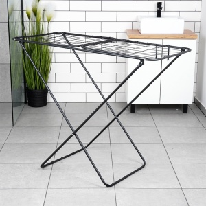 Suport de uscare metalic negru pliabil 181 cm, 5kG Incarcare, Black Line