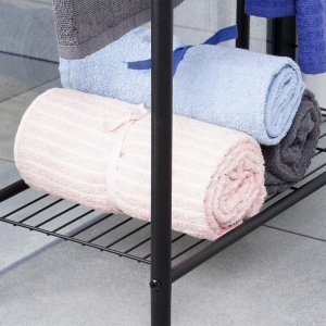 Suport pentru prosoape metalic negru 60 x 28 x 82,5 cm, Black Line